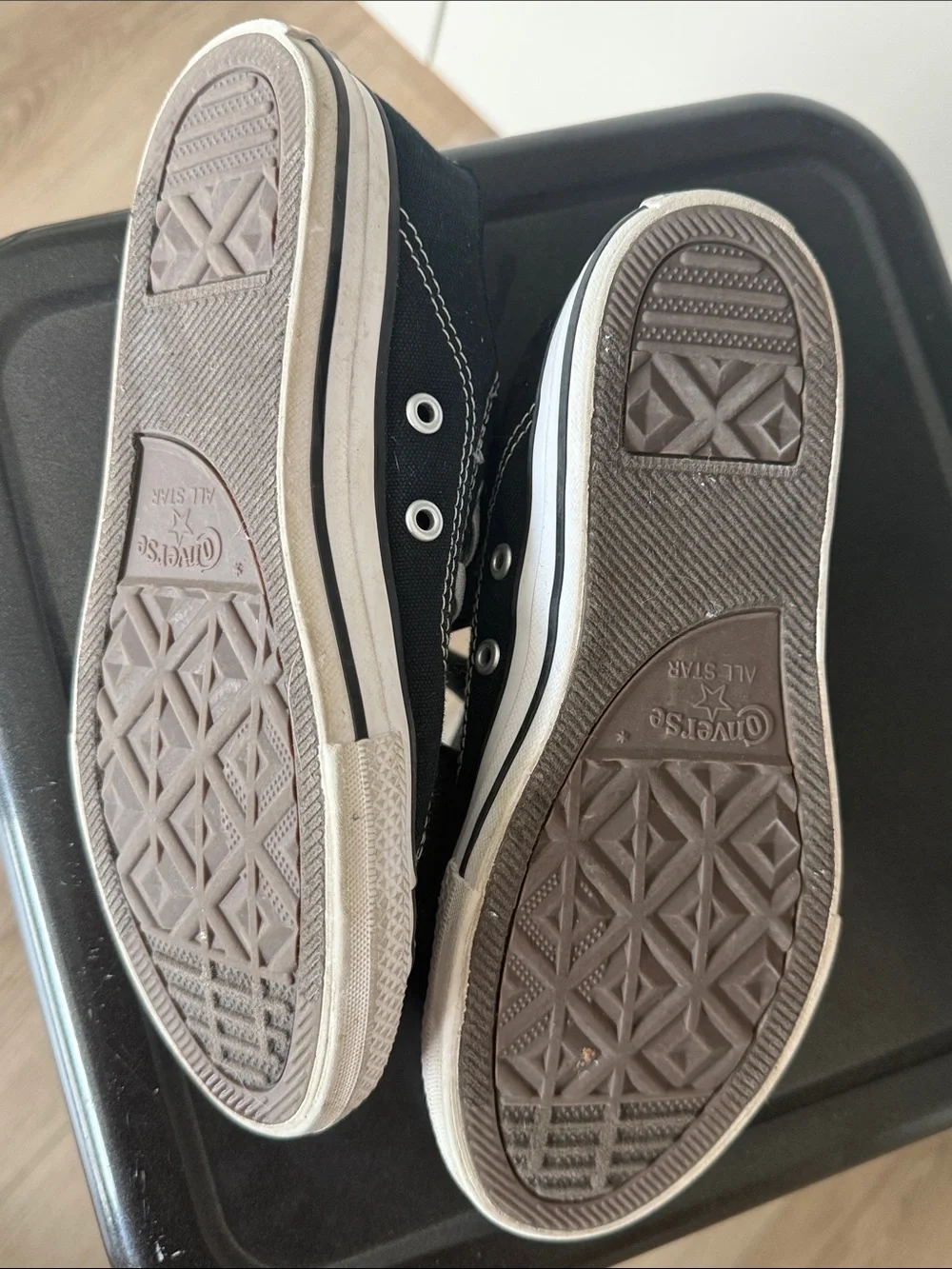 Converse Black Canvas Low-Top Sneakers with White Accents